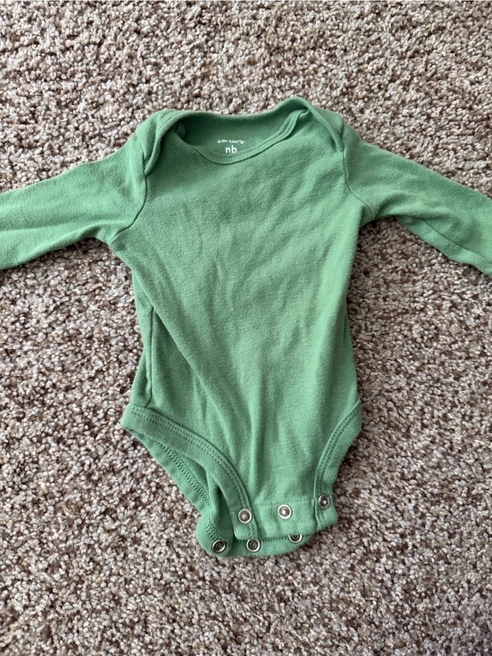 Green Long-Sleeve Baby Onesie